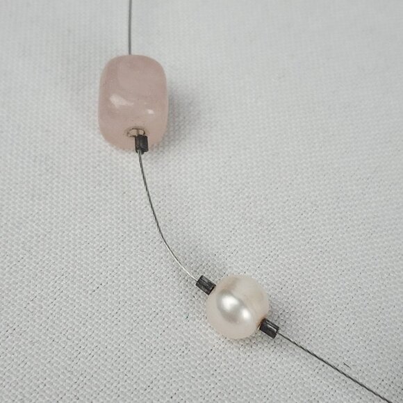 Silpada Rose Quartz & Pearl 925 Silver Necklace - Picture 4 of 7